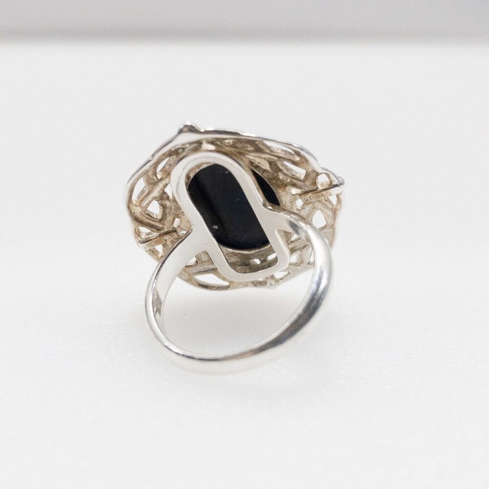 Polish Amber Sterling Silver Statement Ring | Size 6 - Picture 4 of 11